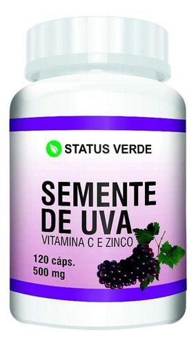 Imagem de 2 Potes Semente De Uva + Zinco + Vitamina C 120 Cáps - Status Verde