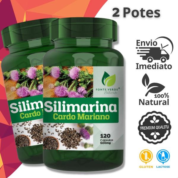 Imagem de 2 Potes Silimarina Kit 240 Cápsulas - Fonte Verde