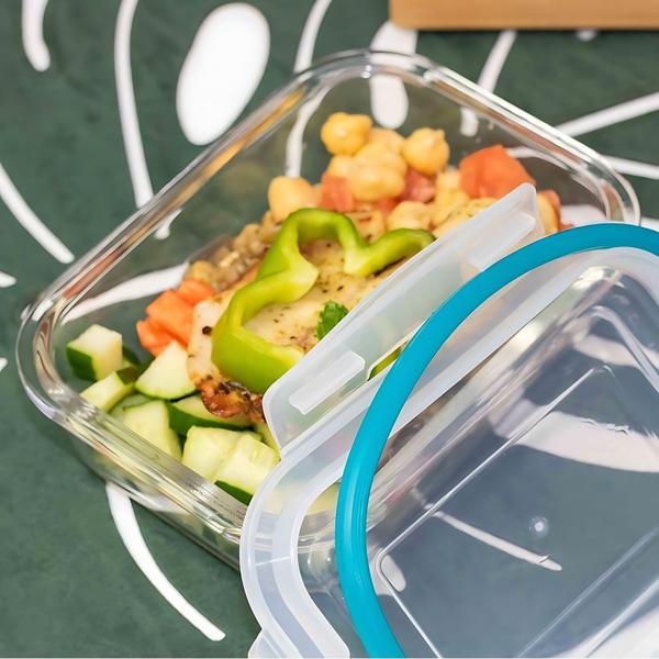 2 Potes Vidro Retangular Hermético 370ml - Quality House - Qhouse Com e Importadora de Ud Imagem de 2 Potes Vidro Retangular Hermético 370ml - Quality House