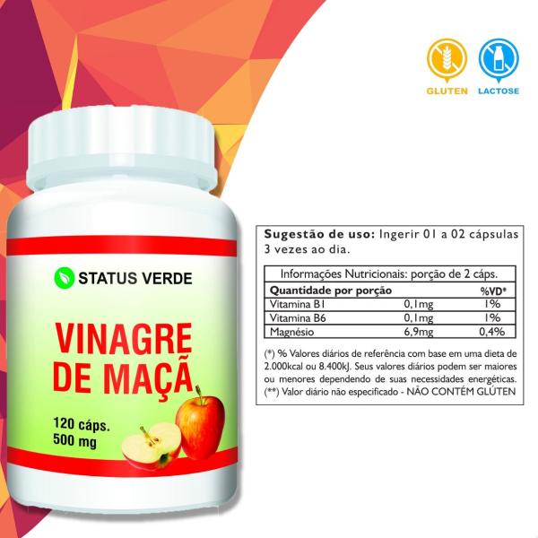 Imagem de 2 Potes Vinagre De Maçã Kit 240 Cáps - Status Verde