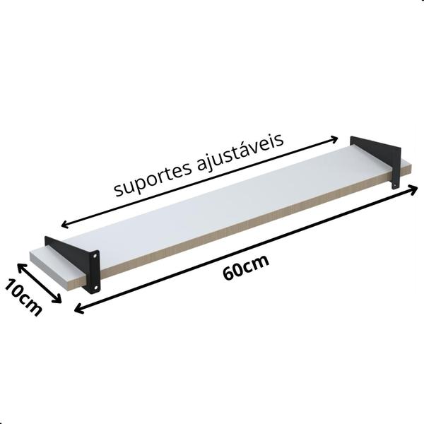 Imagem de 2 Prateleiras De Madeira Estilo Industrial Suspensa Max50Pb