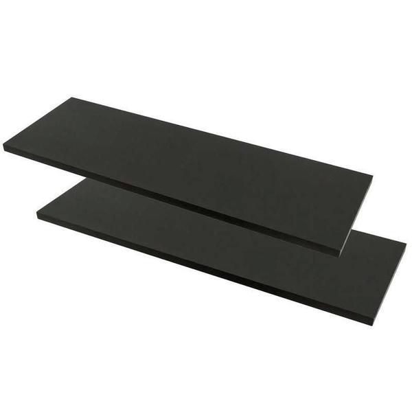 Imagem de 2 Prateleiras Mdf 100X15 Preto Com Suporte Invisivel