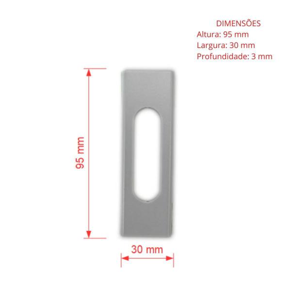 Imagem de 2 puxadores retangular adesivo para armários, box, portas e janelas de correr - Cromado