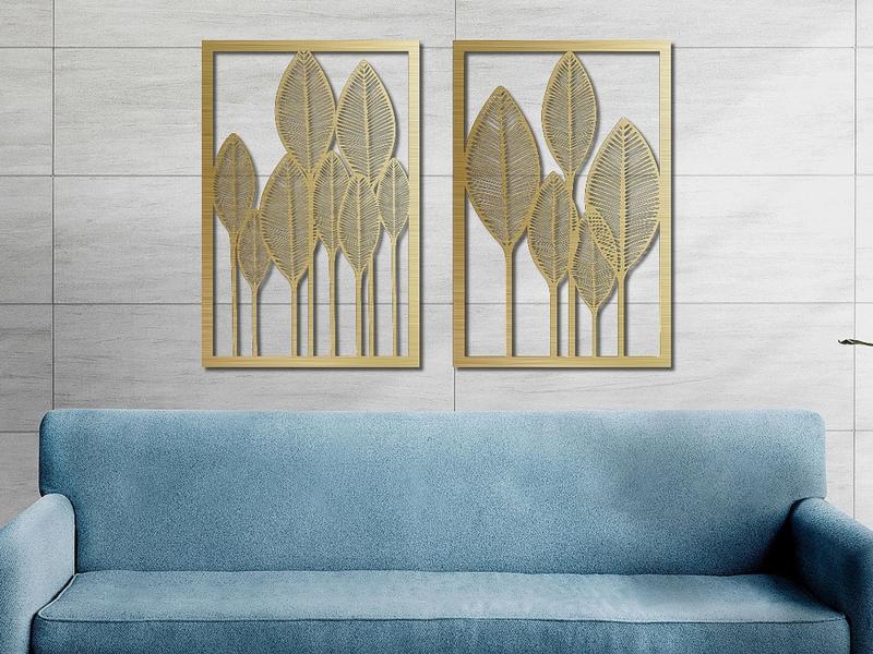 Imagem de 2 Quadro Decorativo Para Sala Quartos Natureza Vazado