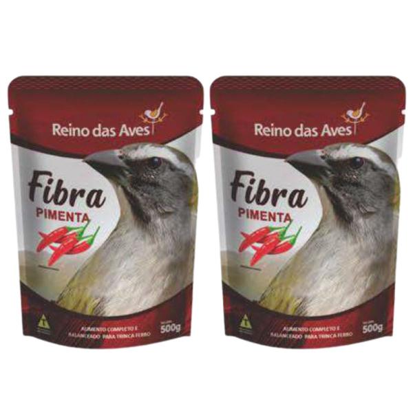 Imagem de 2 Ração Trinca Ferro Fibra Pimenta 500g Reino das Aves