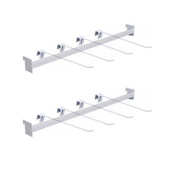 Imagem de 2 Réguas Gôndola 73Cm + 8 Ganchos Simples 30Cm Sa Gôndolas