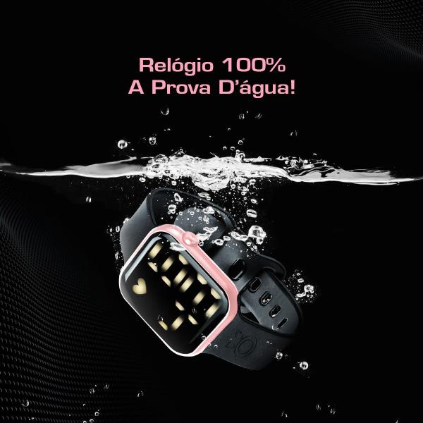 Imagem de 2 relogio feminino digital led aço inox + caixa rosa rose qualidade premium moda preto