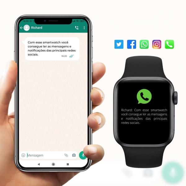 Imagem de 2 Relógios Smartwatch Kit Casal Premium Resistente Medidor de Envio Já