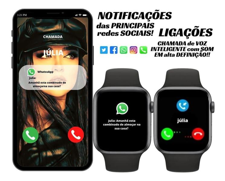 Imagem de 2 Relógios Smartwatch Kit Mozão Para Samsung Android e IOS