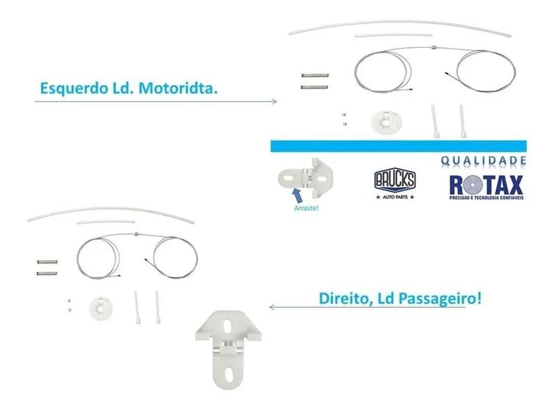 Imagem de 2 Reparos Santana G3 Traseiro Máq. Vidro Elétrico 1 Direito 1 Esquerdo 2 0120,10075,10076