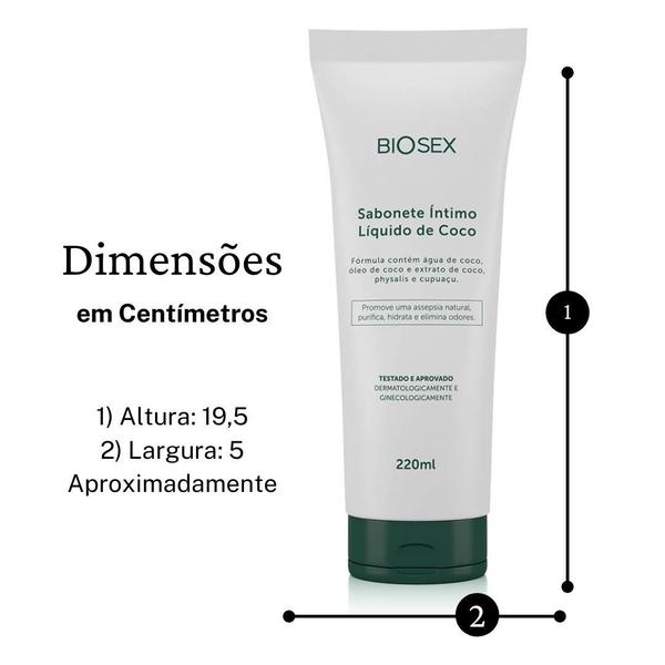 Imagem de 2 Sabonete Líquido Intimo Oleo De Côco Região Intima Biosex