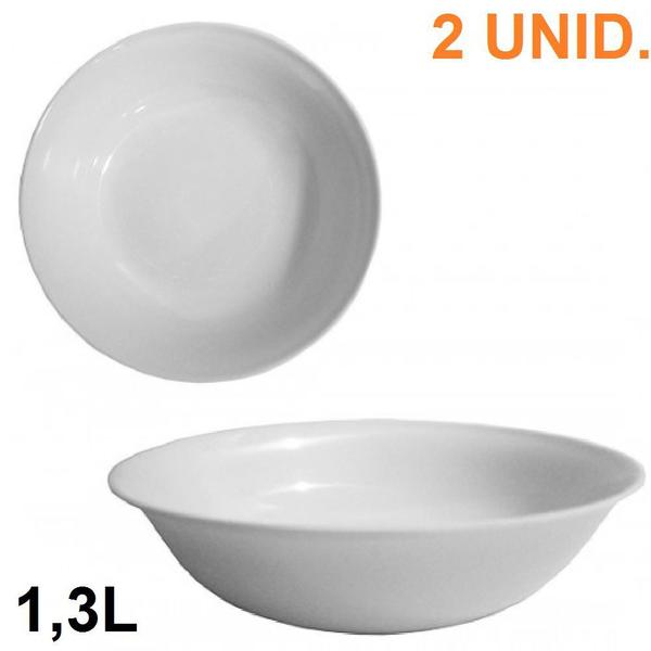 Imagem de 2 Saladeira Bowl Tigela Cumbuca de Melamina Kit Pote 1,3L