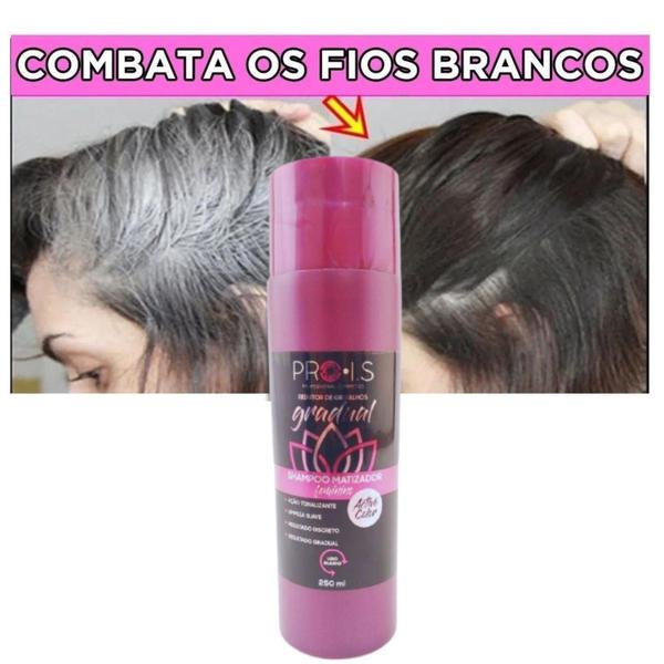 Imagem de 2 Shampoo Escurecedor de Fios Brancos Prois Efeito Gradual ActiveColor