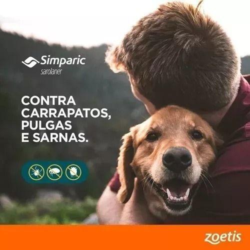 Imagem de 2 Simparic Antipulga Carrapatos 40mg Cães Cão 10 Á 20 Kg 2cp