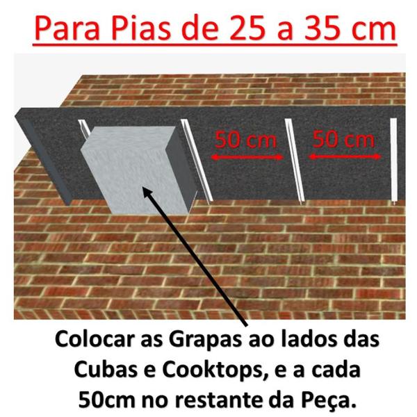 Imagem de 2 Suporte Grapa Para Pia de Chumbar Granito Ferro T 30 cm