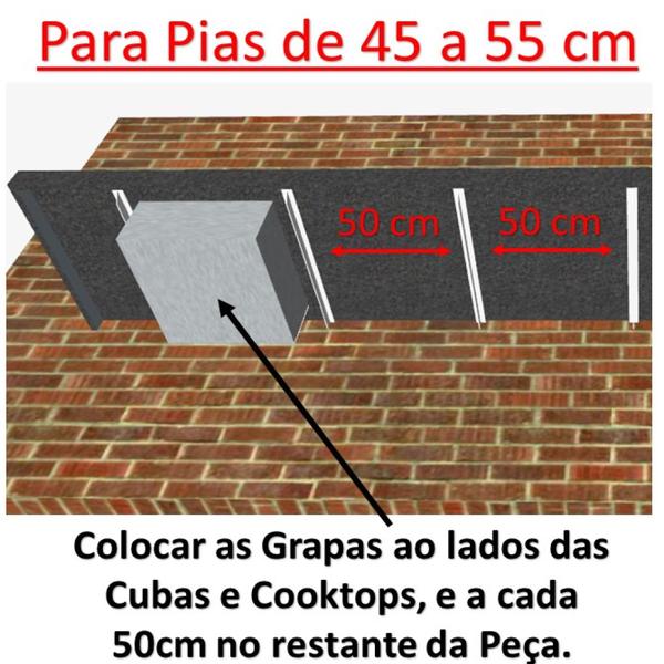 Imagem de 2 Suporte Grapa Para Pia de Chumbar Granito Ferro T 50 cm