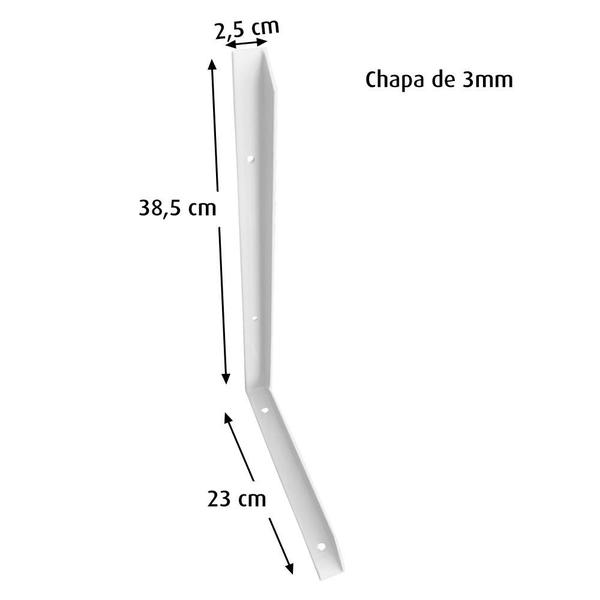 Imagem de 2 Suporte Mão Francesa P/ Prateleira 40cm + Parafusos