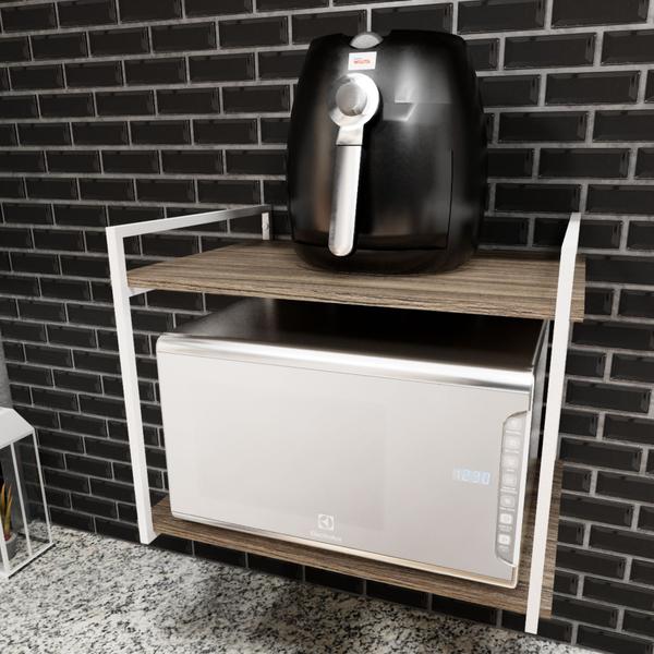 Imagem de 2 Suporte Prateleira Industrial Forno Microondas 45cm Branco