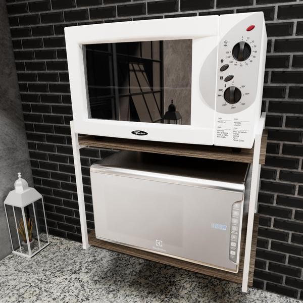 Imagem de 2 Suporte Prateleira Industrial Forno Microondas 45Cm Branco