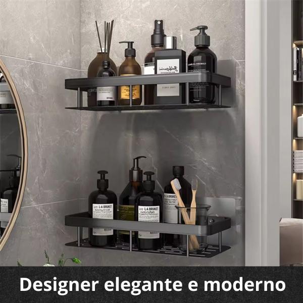 Imagem de 2 Suporte Shampoo Banheiro Porta Shampoo Sabonete Prateleira Organizador Adesivo Parede Luxo