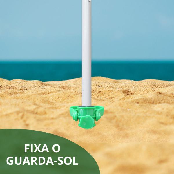 Imagem de 2 Suportes Guarda Sol Praia Porta Vara Pesca Furador Saca Areia 38 cm Importway Iwsasgsvd Verde