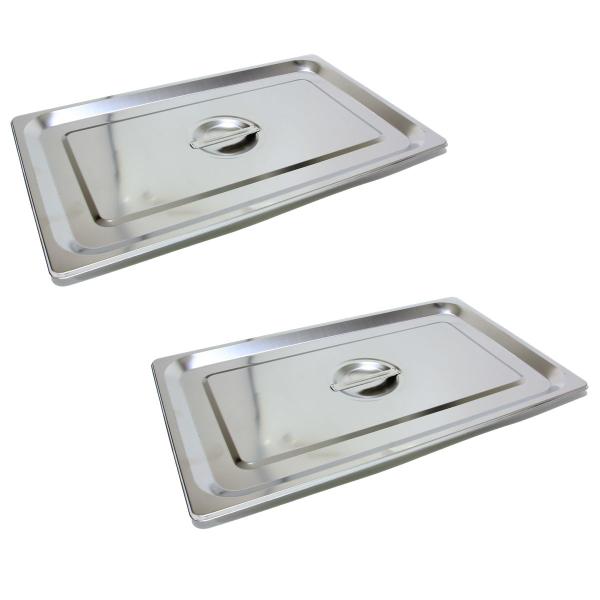 Imagem de 2 Tampas Para Cuba Gastronômica Gn 1/1 Inox Buffet Cozinha