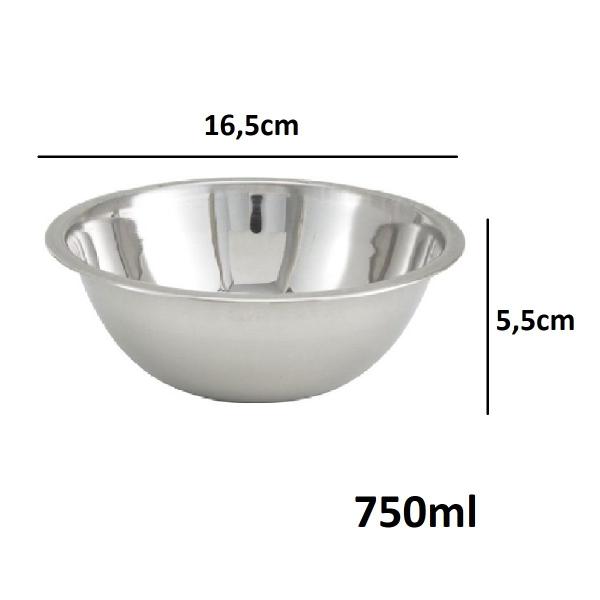 Imagem de 2 Tigelas Bowl Inox Pote Resistente Multiuso 750ml Cozinha