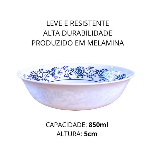 Imagem de 2 Tigelas Bowl Pote Em Melamina Portuguesa Decorado 850ml