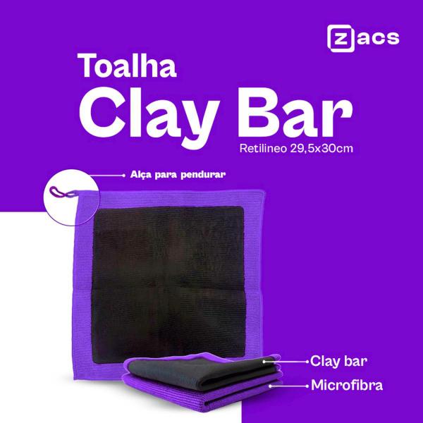 Imagem de 2- Toalha Clay Bar Automotiva Zacs Descontaminar Pintura