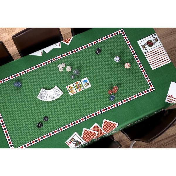 Imagem de 2 Toalha De Mesa Cassino Cartas Jogos Retangular Aveludada