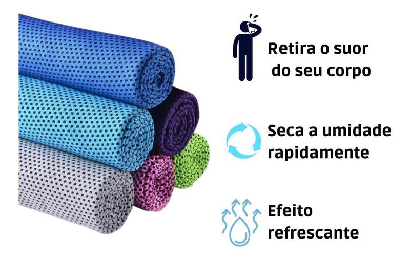 Imagem de 2 Toalha Gelada Refrescante Esportiva Exercício Funcional Academia