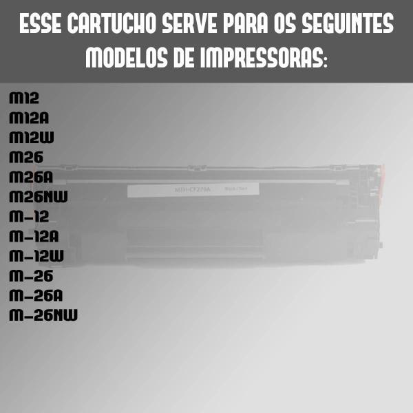 Imagem de 2 Toner Compativel Cf279a 279a 79a M12 M26 M12a M12w M26a