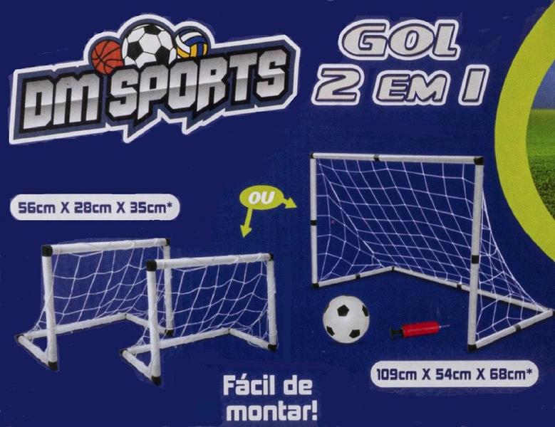 2 Trave Golzinho Futebol Infantil Bola Rede Fácil Esporte - DM Toys Imagem de 2 Trave Golzinho Futebol Infantil Bola Rede Fácil Esporte