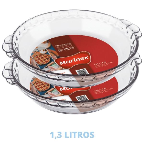 2 Travessas de Vidro Forma Filetada 1,3L Doces Torta Marinex - Nadir Figueiredo 2 Travessas de Vidro Forma Filetada 1,3L Doces Torta Marinex - Nadir Figueiredo