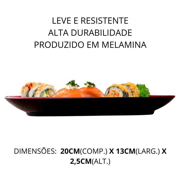 2 Travessas Prato em Melamina Restaurante Japones 20x13cm - Fx Imagem de 2 Travessas Prato em Melamina Restaurante Japones 20x13cm
