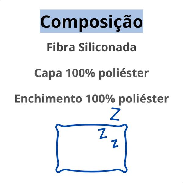 Imagem de 2 Travesseiro De Algodão Suporte Médio Firme Fibra Silicone