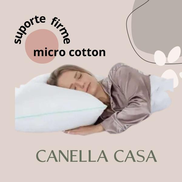 Imagem de 2 Travesseiro Micro Cotton Suporte Firme E 2 Capa Protetora