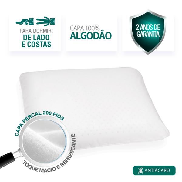 2 Travesseiros Natural Látex Alto - Duoflex Imagem de 2 Travesseiros Natural Látex Alto - Duoflex