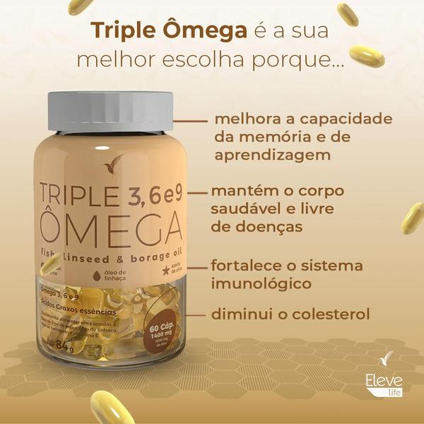 Imagem de 2 Triple Ômega 3, 6 e 9 Suplemento Alimentar 120 Cápsulas