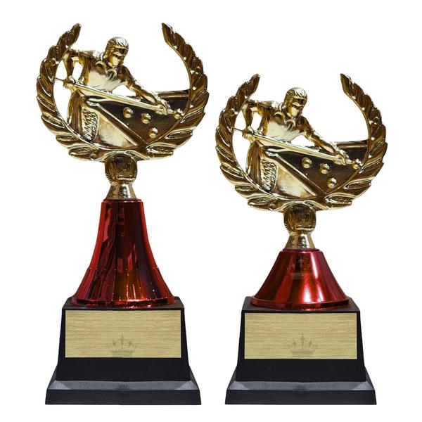 Imagem de 2 Troféus Modelo De Sinuca Torneio Campeonatos Bilhar