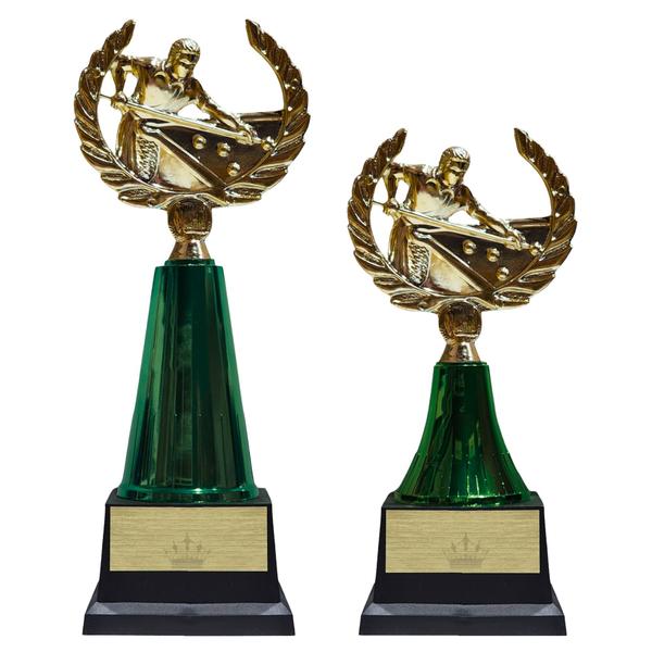 Imagem de 2 Troféus Modelo De Sinuca Torneio Campeonatos Bilhar