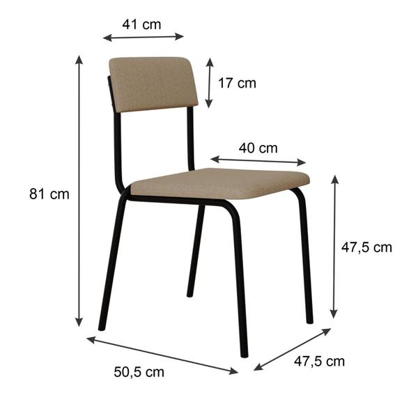 Imagem de 2 Un. Cadeira Estofada Fixa Fit Tecido