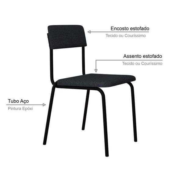 2 Un. Cadeira Estofada Fixa Fit Tecido - Compace Imagem de 2 Un. Cadeira Estofada Fixa Fit Tecido