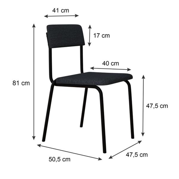 2 Un. Cadeira Estofada Fixa Fit Tecido - Compace Imagem de 2 Un. Cadeira Estofada Fixa Fit Tecido