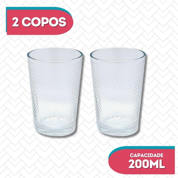 Imagem de 2 Un Copos Arizona Baixo Transparente 200ML Vidro Resistente