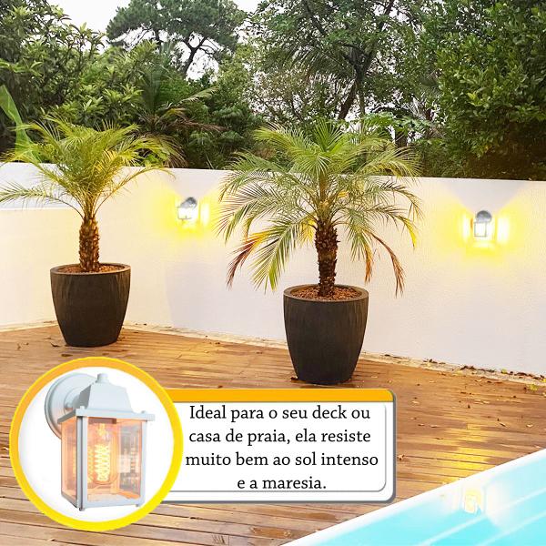 Imagem de 2 Un Luminaria arandela Externo Colonial Plastico Branco alz19