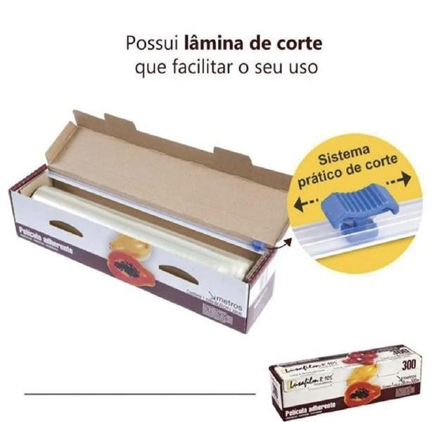 2 un plastico filme pvc esticavel 28x300 metros c/ serrilha - E A COSTA EMBALAGENS Imagem de 2 un plastico filme pvc esticavel 28x300 metros c/ serrilha