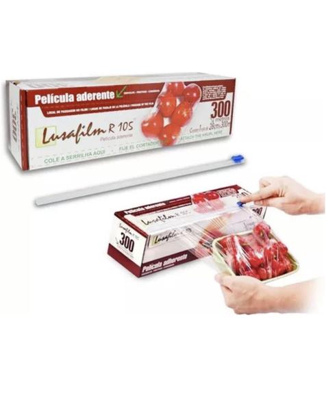 2 un plastico filme pvc esticavel 28x300 metros c/ serrilha - E A COSTA EMBALAGENS Imagem de 2 un plastico filme pvc esticavel 28x300 metros c/ serrilha