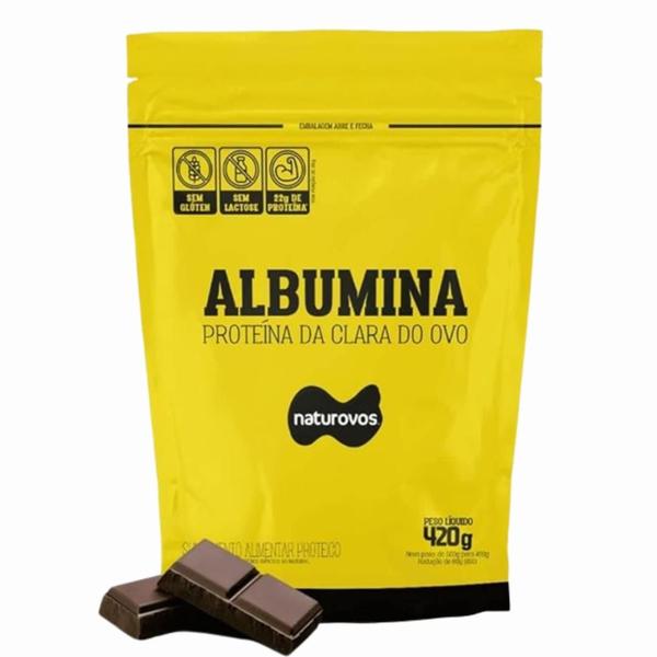 Imagem de 2 Unid -Albumina Naturovos - Sabor CHOCOLATE- 420g