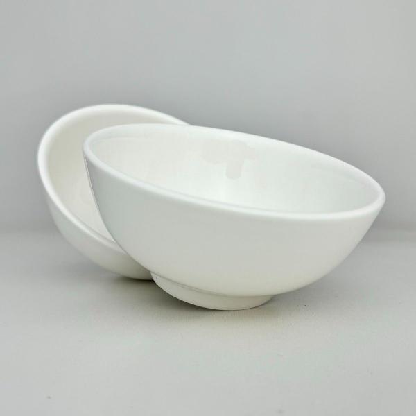 Imagem de 2 Unidades Bowl Branco Liso Porcelana Tigela Cumbuca 600ml